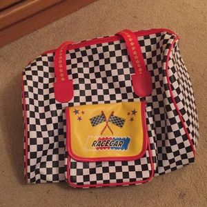 Race car duffel bag